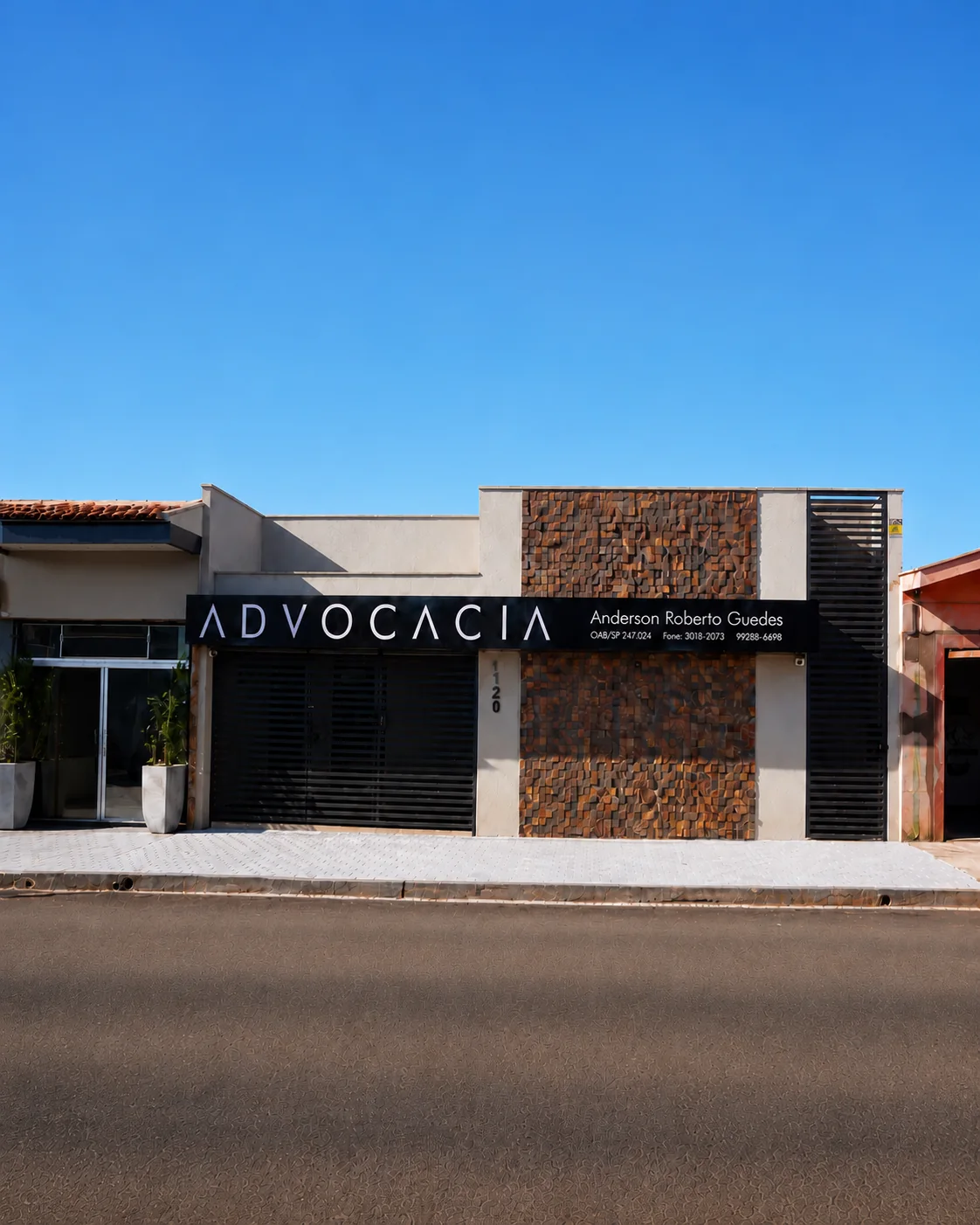 Fachada do escritório Anderson Roberto Guedes Advogados em São Joaquim da Barra